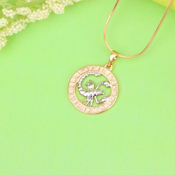 "Rose Gold Scorpio Zodiac Pendant with Intricate Scorpion Design, XPPT1454 - Picture 4 of 14